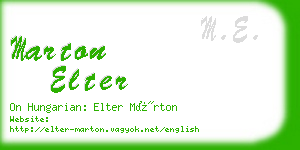 marton elter business card